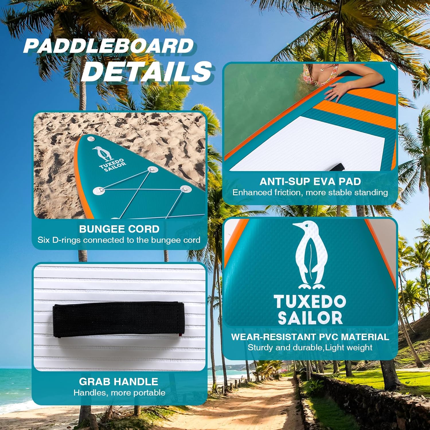 karaca-alisveris Paddle Gonflable Adulte, Planche de Stand Up Paddle Gonflable, Sup Paddle Board Gonflable avec Accessoires Complets, Planche de Surf Paddle