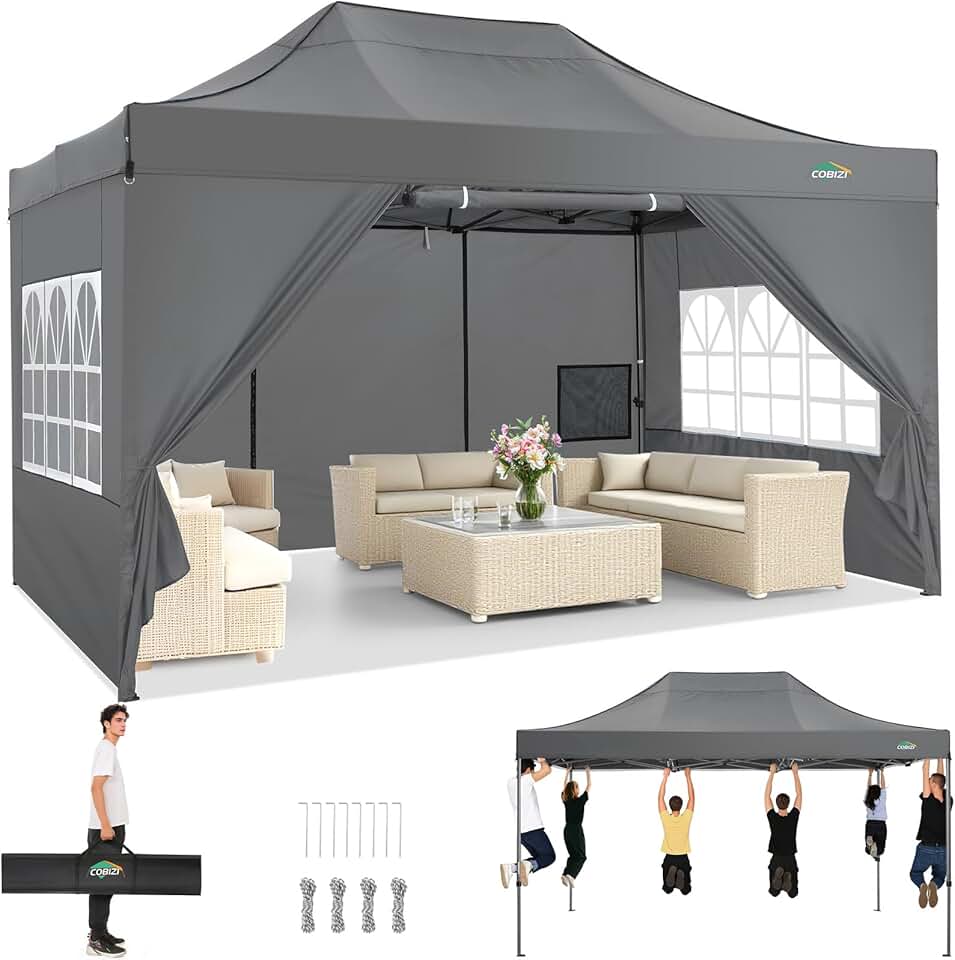 karaca-alisveris - Tonnelle pliante série - 3x4,5m - étanche, UV50+, 4 panneaux
