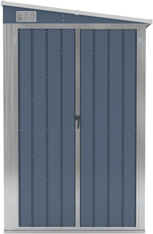 karaca-alisveris Abri de Jardin Mural Gris 118x194x178 cm Acier galvanisé,Maison & Jardin, Pelouses & Jardins, Vie en extérieur, Structures extérieures, Cabanes & abris de Jardin, Gris (Poids 31.54KG)