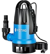 karaca-alisveris Pompe submersible pour eaux usées Interrupteur à flotteur réglable 750 W, 19500 l/h, Clean/...