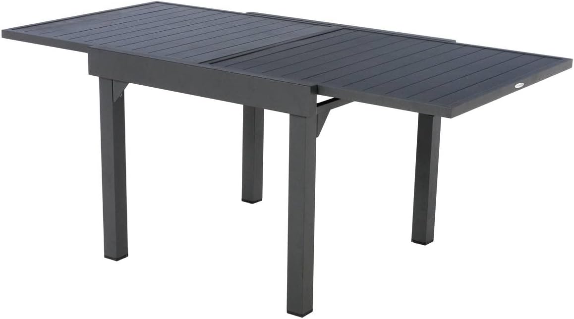 karaca-alisveris - Piazza extensible - 180/240x90 cm - alu gris, 8 places