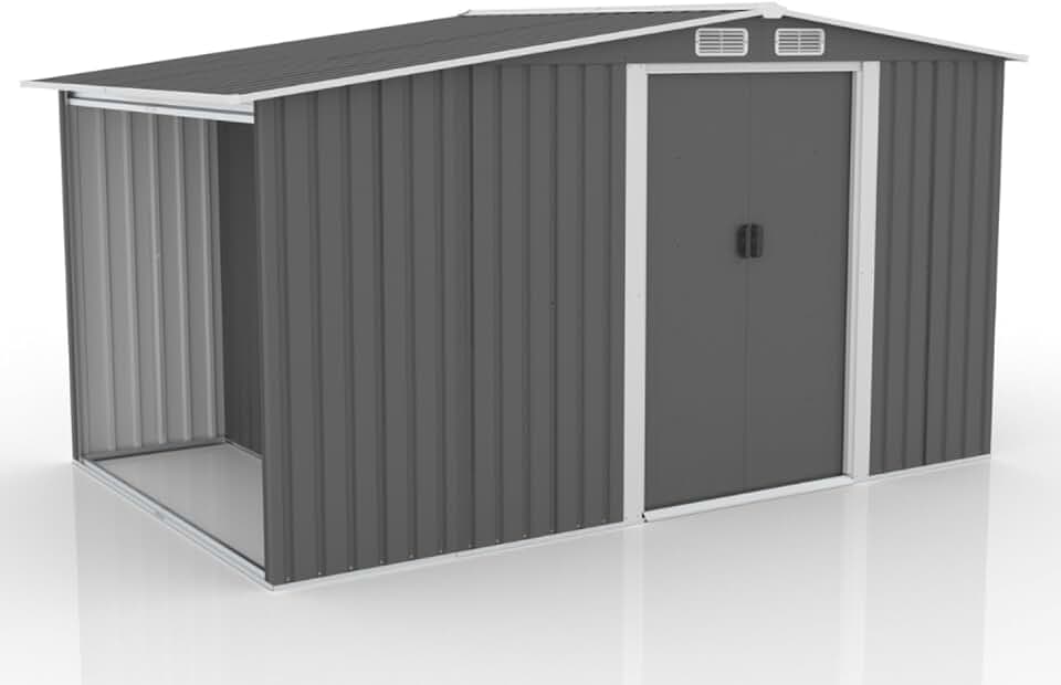 karaca-alisveris - Vosges - abri jardin 6.87m² métal robuste, abri bûches