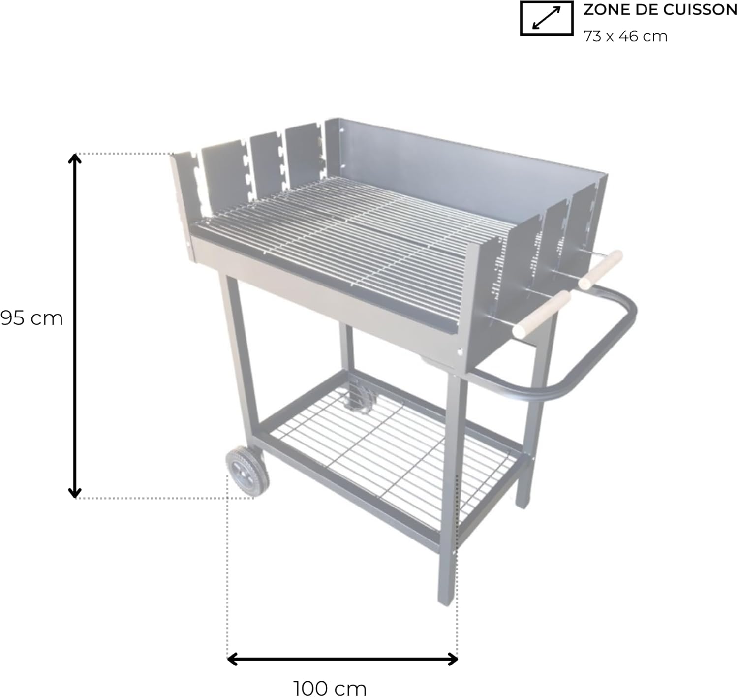 karaca-alisveris - Serena - XXL - Barbecue charbon acier, grille réglable