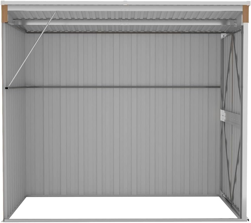 karaca-alisveris Abri de Jardin Mural Marron 118x194x178 cm Acier galvanisé, Maison & Jardin, Pelouses & Jardins, Vie en extérieur, Structures extérieures, Cabanes & abris de Jardin, Brun, (Poids 31.54KG)
