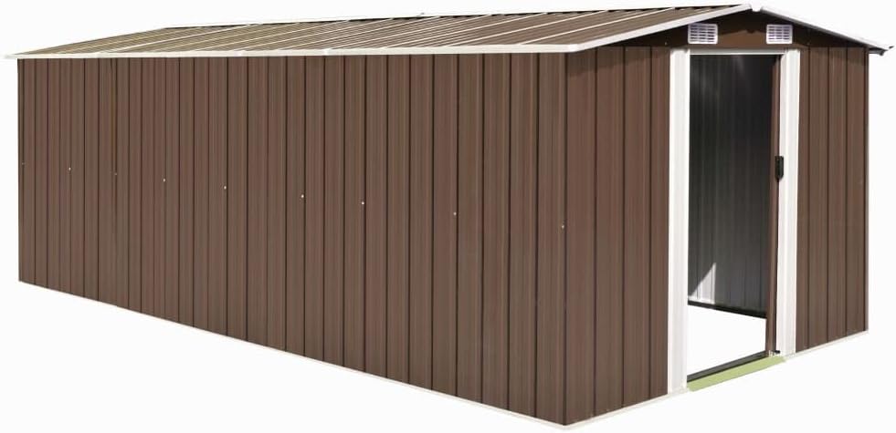 karaca-alisveris Abri de Jardin 257x489x181 cm Métal Marron,Maison & Jardin, Pelouses & Jardins, Vie en extérieur, Structures extérieures, Cabanes & abris de Jardin, Brun (Poids 105.6KG)