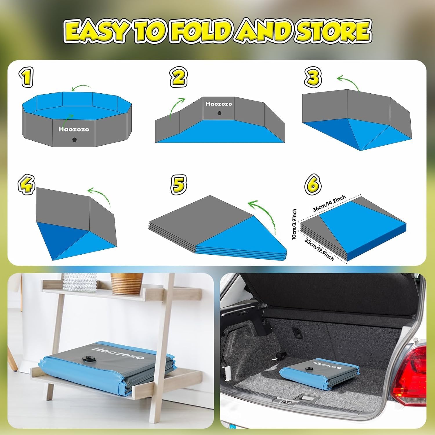 Piscine Pour Chien, 80*20CM Bassin Renforcé Pour Grands Chiens en PVC Durable, Piscine Pliable Sécurisée Antidérapante Pour Chien - Idéale Baignoire Pour Chien le Jardin et la Plage (80*20cm)