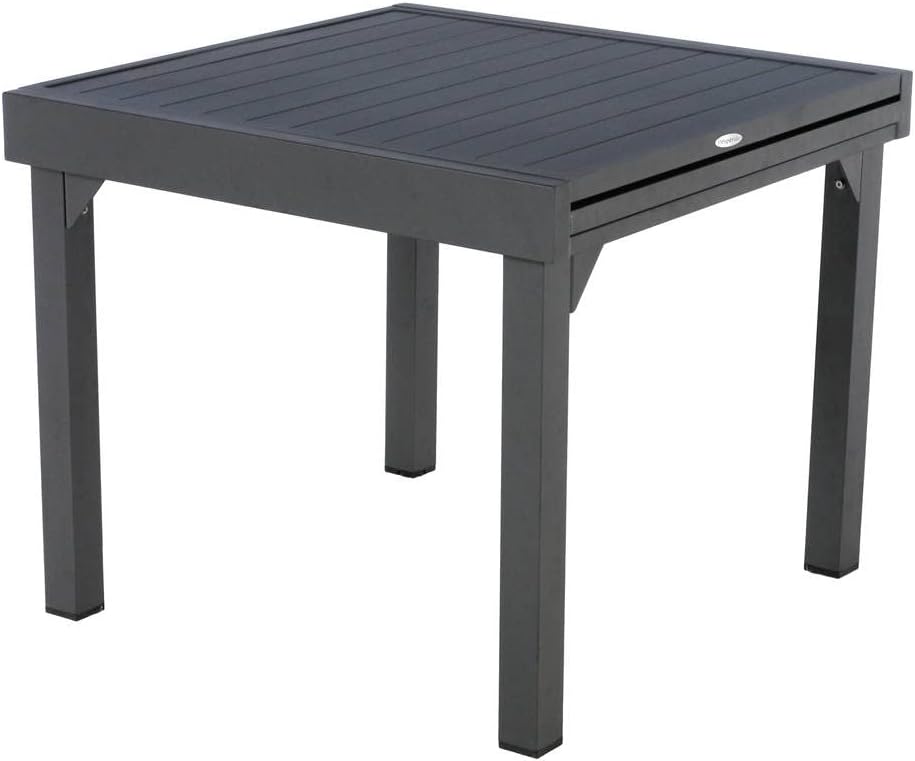 karaca-alisveris - Piazza extensible - 180/240x90 cm - alu gris, 8 places