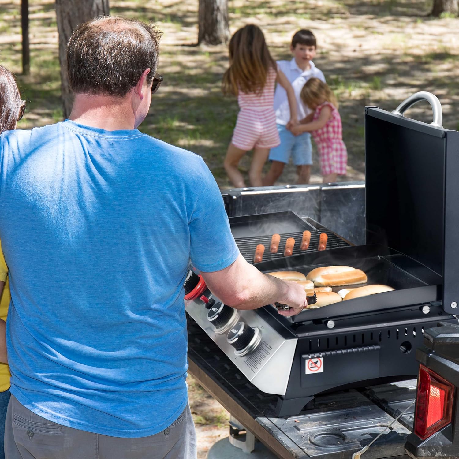 karaca-alisveris - barbecue gaz 3 brûleurs - 8,5kW - plancha, grille, couvercle multifonction