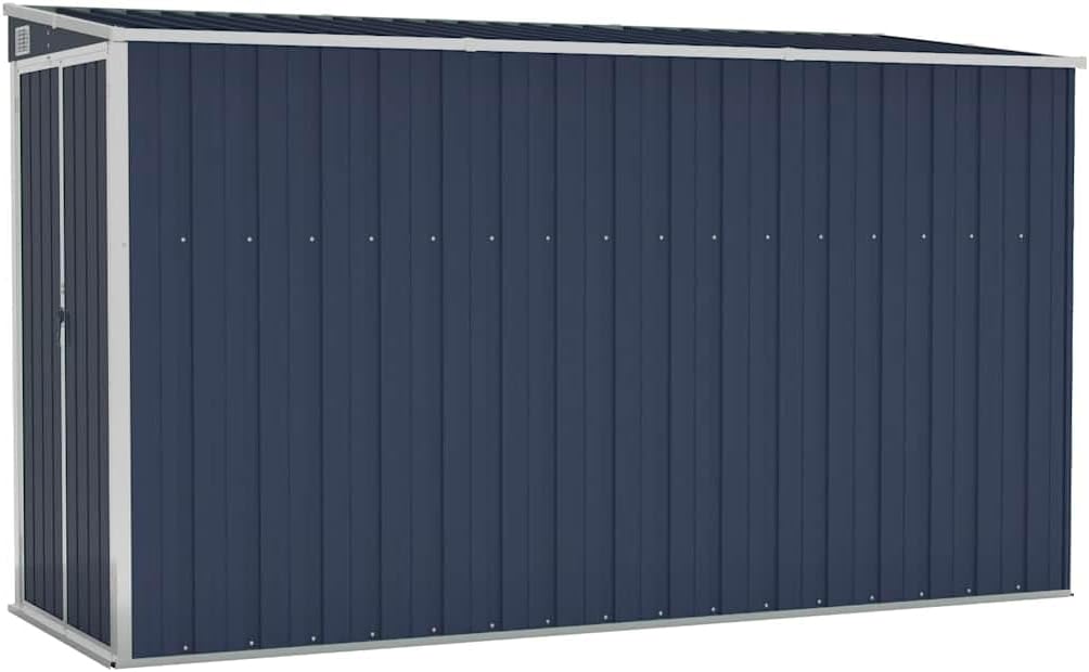 Abri de jardin mural anthracite - 118x288x178 cm 