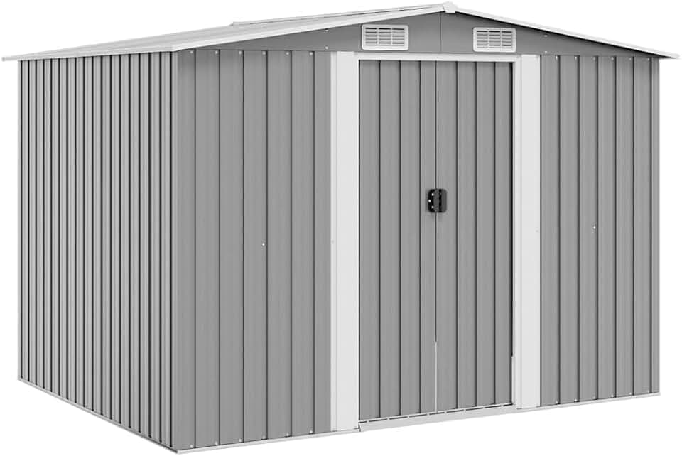 karaca-alisveris - abri de stockage métal gris - 257x205x178 cm - rangement jardin
