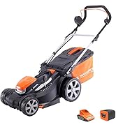 karaca-alisveris Tondeuse à Gazon Rotative Sans Fil 37cm, avec Batterie Lithium-Ion 40V et Chargeur Rap...