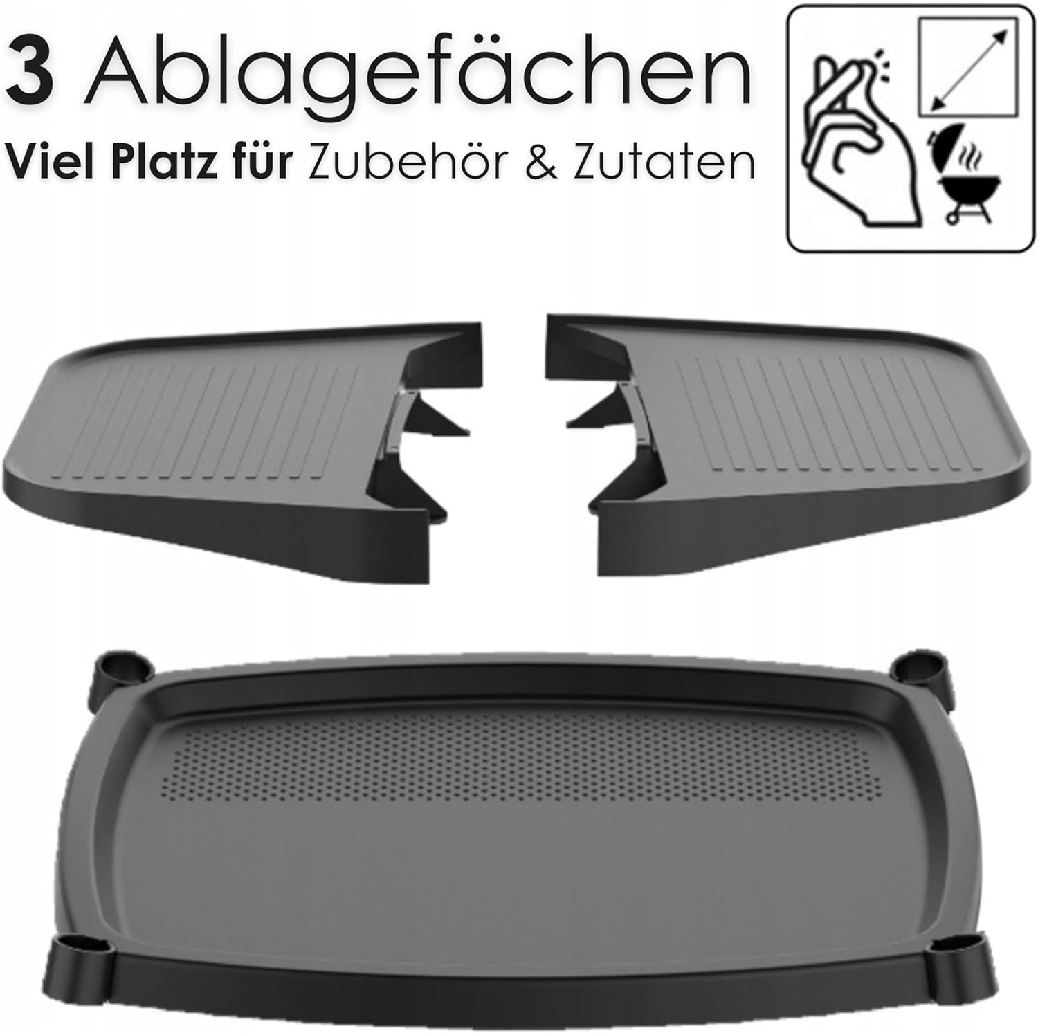 Barbecue électrique - 2 en 1 sur pied 3050W - grande surface, régulateur