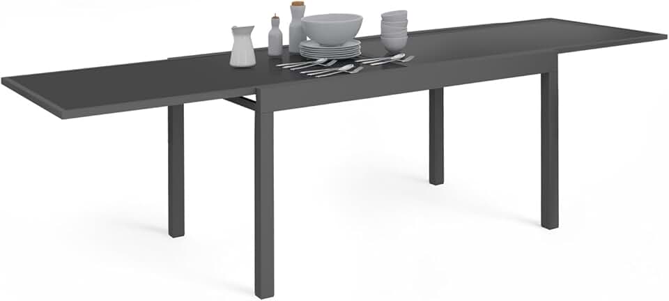 karaca-alisveris - Madrid - table extensible 135-270 cm 8 à 12 pers. anthracite