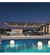 karaca-alisveris Pergola Bioclimatique en Aluminium 3,5 x 7,2 m, Tonnelle de Jardin Exterieur Imperméa...