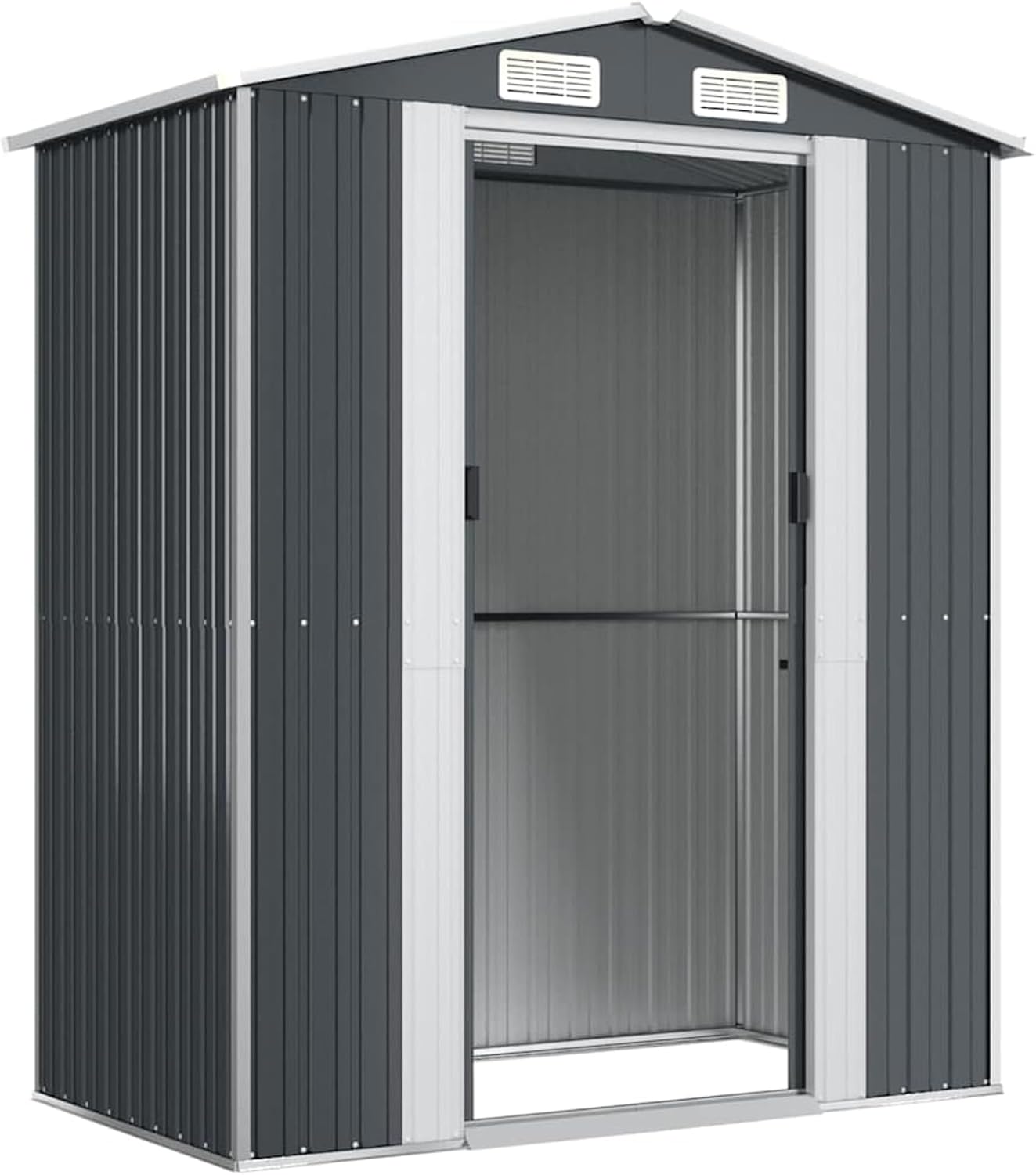 Abri de jardin extérieur acier galvanisé 192x108x223cm, anthracite