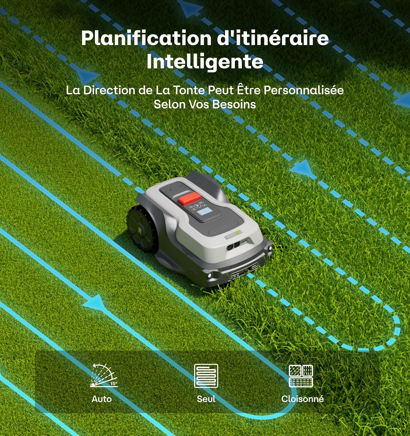 Robot Tondeuse - sans fil, gestion multizone, évitement obstacle - 800㎡ - T600