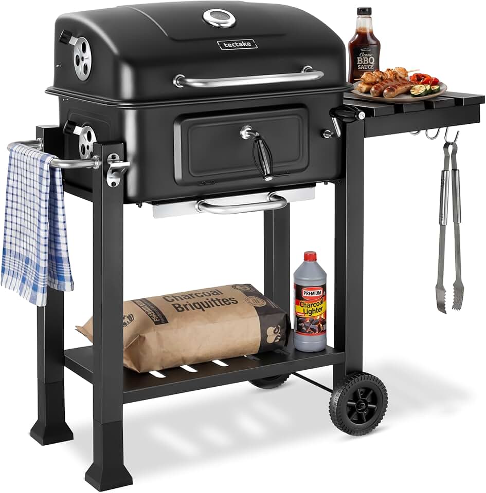 karaca-alisveris - Barbecue charbon série - 110x64x104 cm, tiroir cendres, hauteur réglable