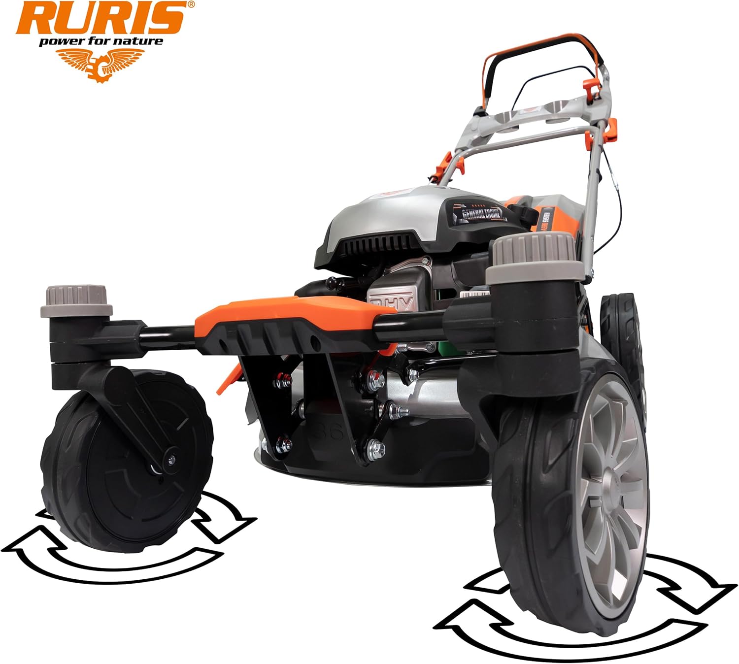 RURIS - Tondeuse Série RXM - 510mm, 3,9CV, Sac 65L, 5 fonctions RXM1000