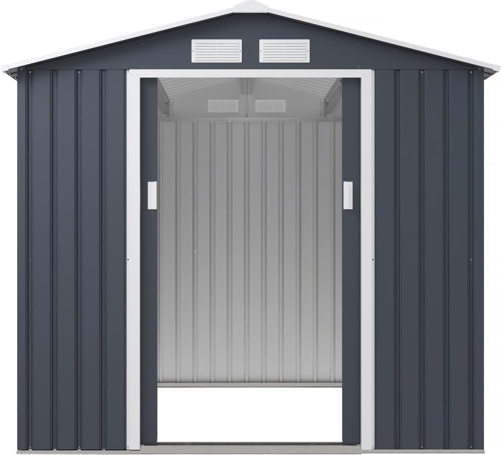 Abri de Jardin métal Vegas - 4,07 m² - Gris