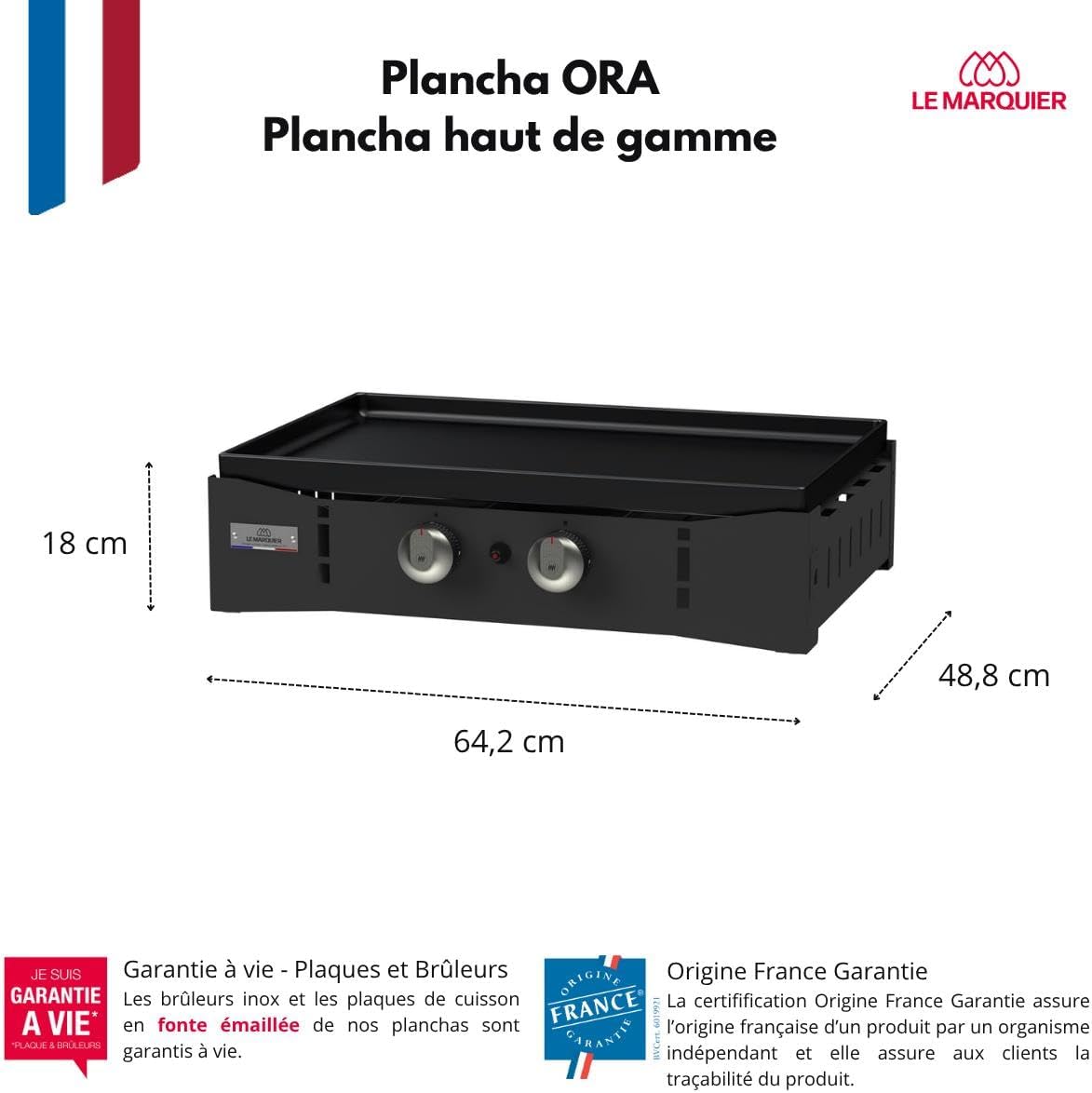 Marque - karaca-alisveris Plancha Ora Gaz - 260 Noire - Plancha gaz robuste et compacte, surface de cuisson large.