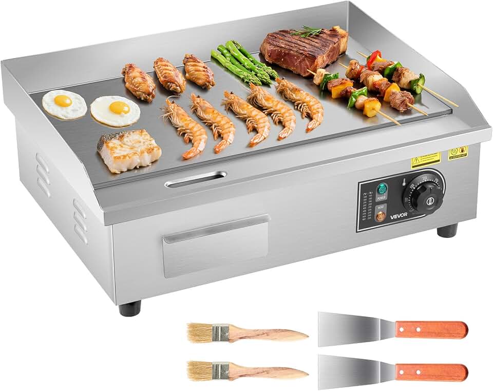 karaca-alisveris - plancha électrique pro - 535x300 mm - 3200W, inox, 50-300°C