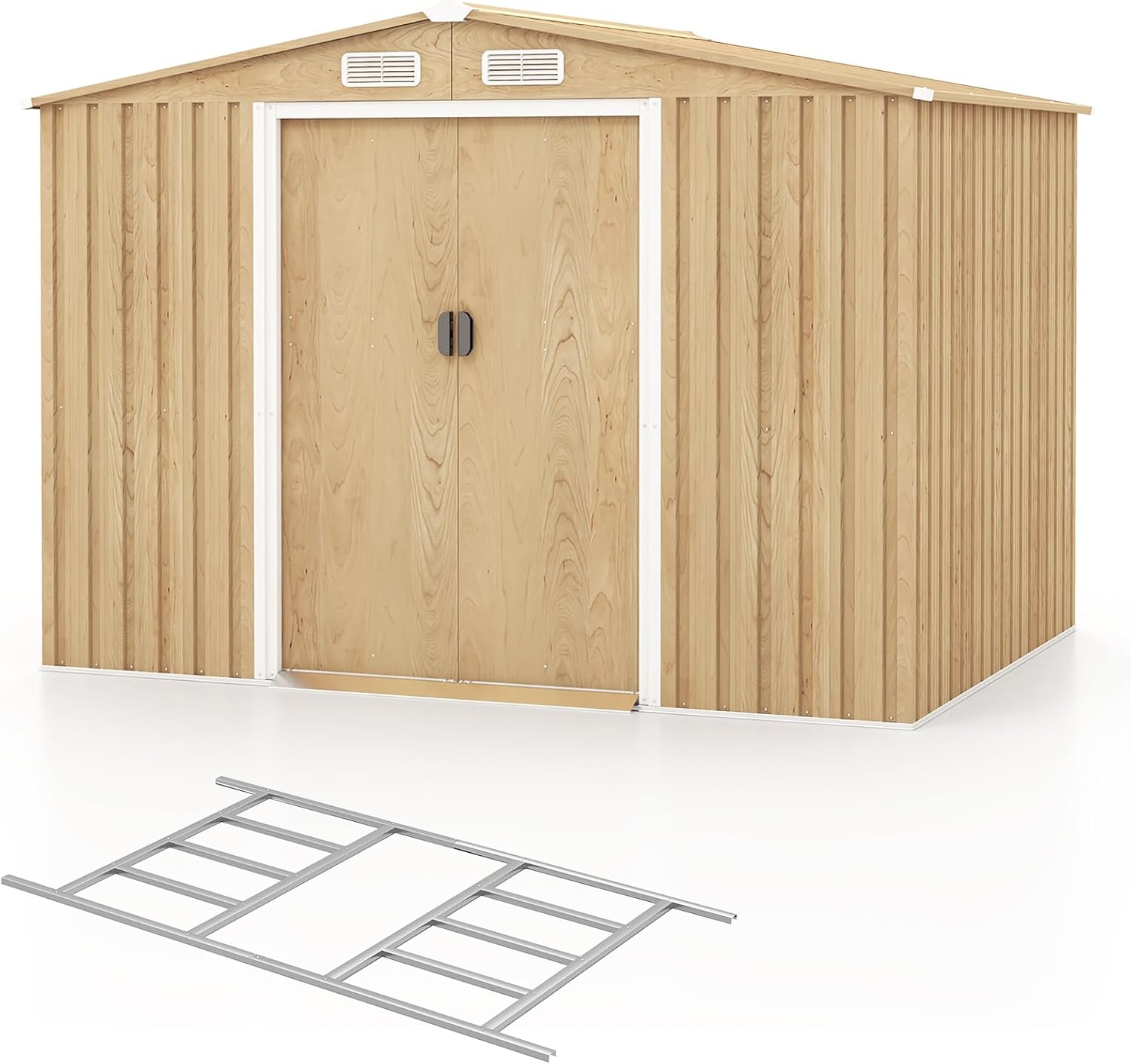 karaca-alisveris - Abri de jardin acier 259x196x184cm porte coulissante 5m²
