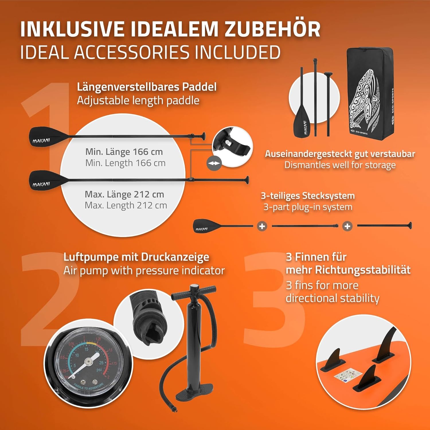 karaca-alisveris - Stand Up Paddle Série - 305/308/320/380 cm - PVC, 120/150 kg, ép. 10/15 cm