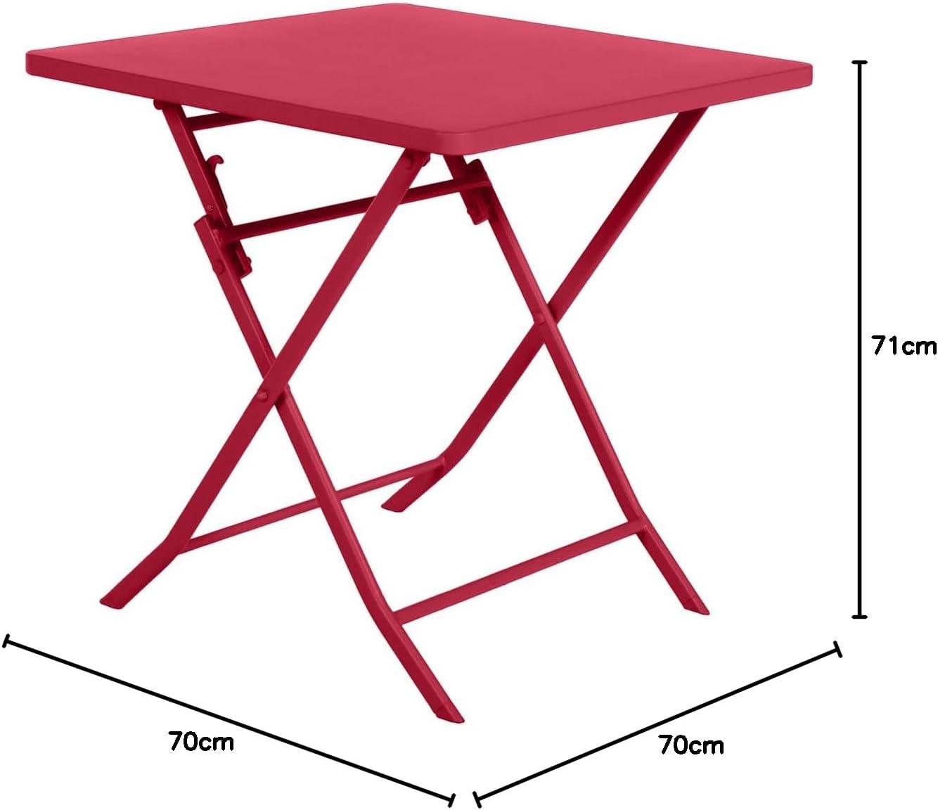 karaca-alisveris - Greensboro - 2 places 70x70 cm - table de jardin pliante acier renforcé