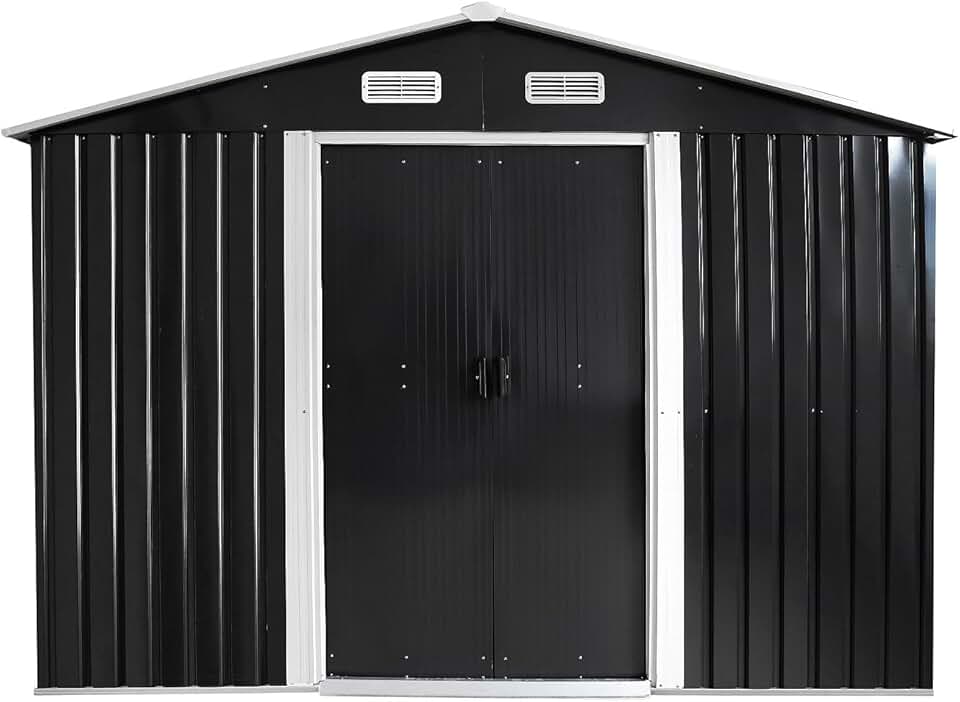 karaca-alisveris - MANSO - Abri métal acier galvanisé gris 8m² - MANSO