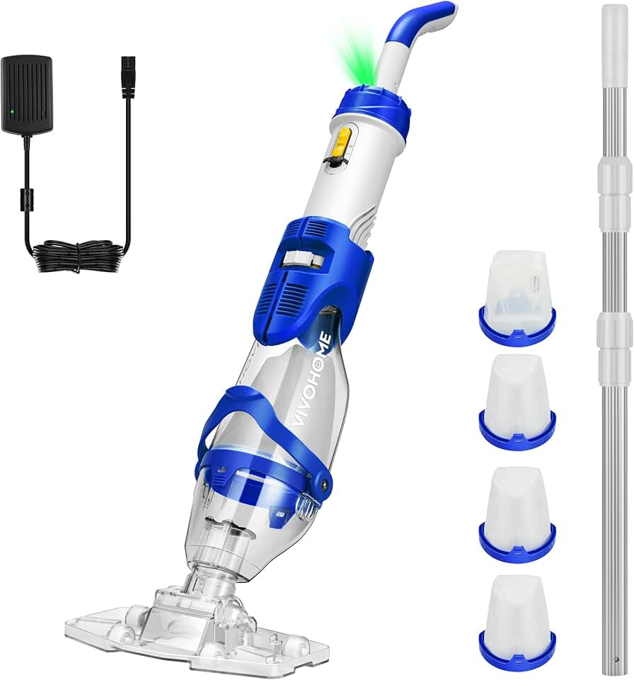 karaca-alisveris - Aspirateur piscine sans fil - 250 cm - 4300 LPH, 2,6L, 75 min, 4 sacs filtres