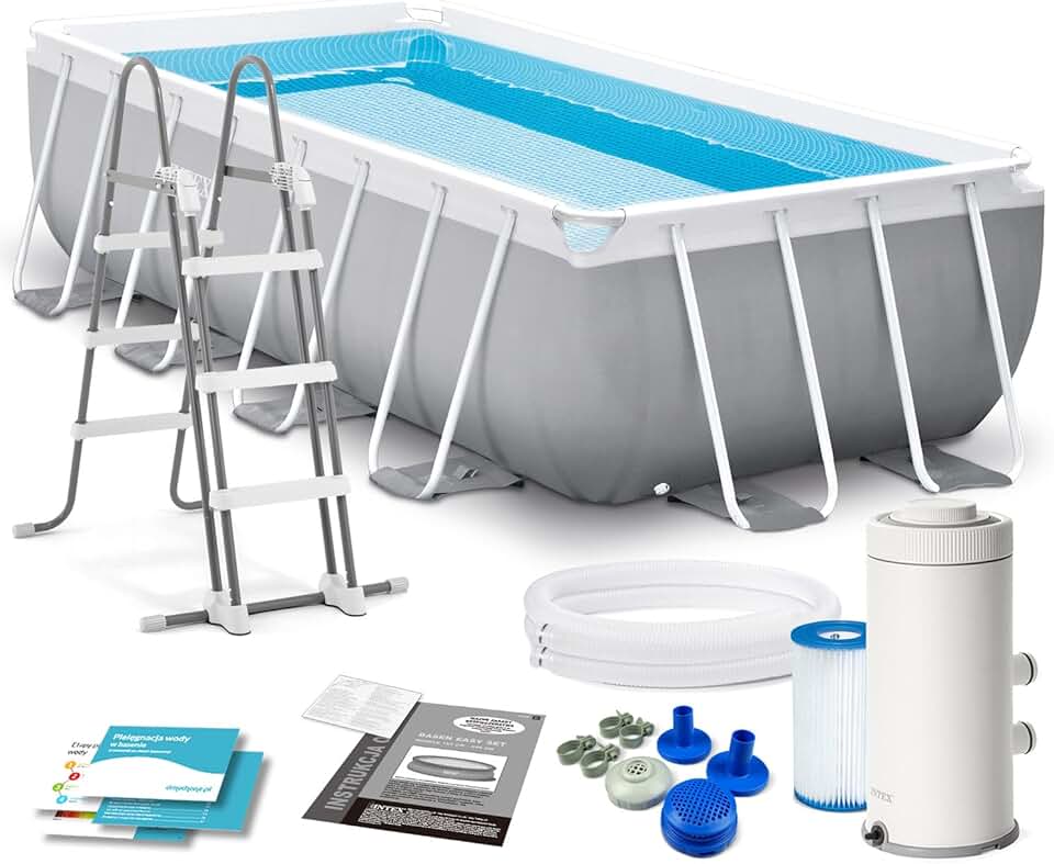 karaca-alisveris 4M X 2M X 1M Prism Frame Rectangular Pool Set