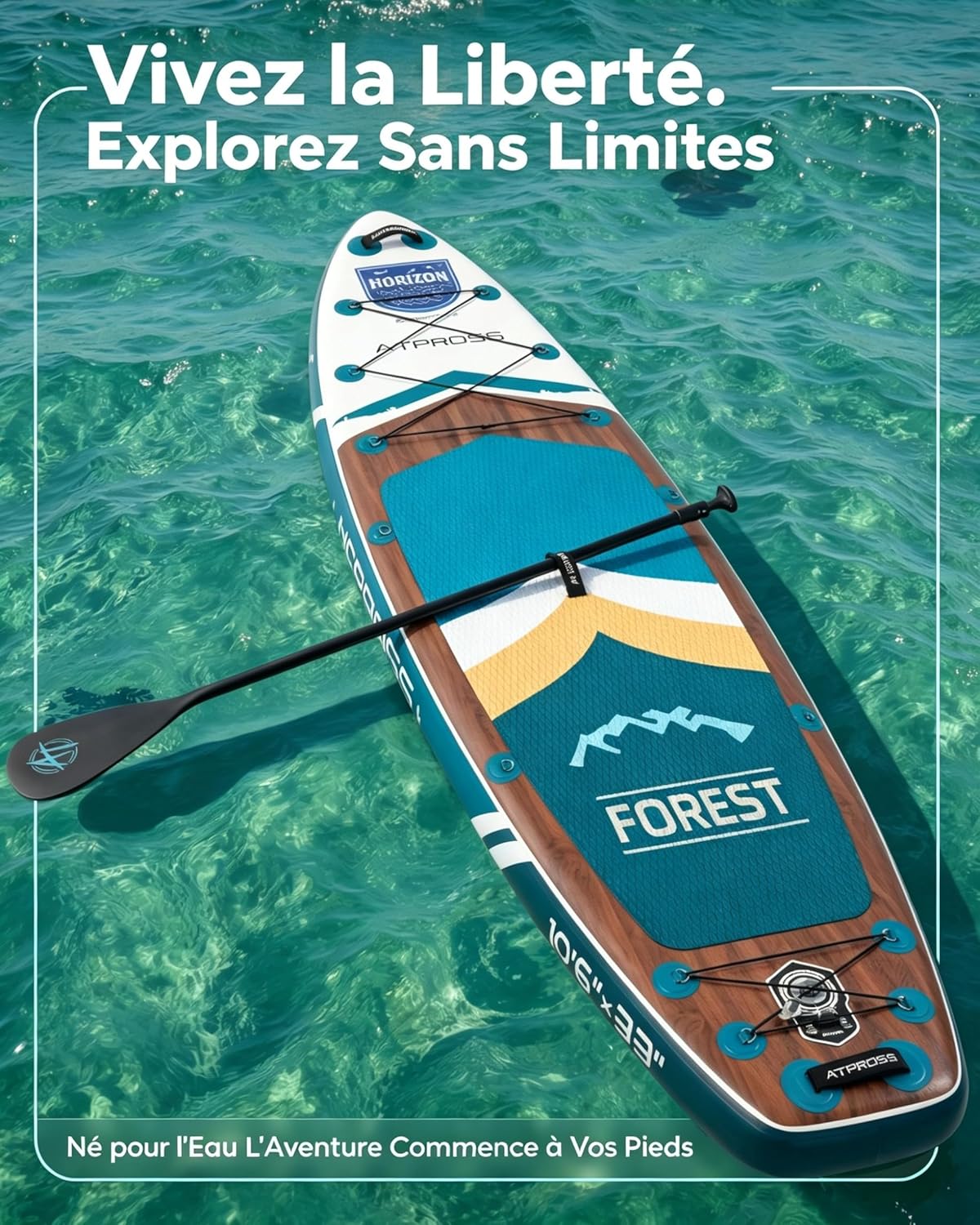 Stand Up Paddle Gonflable Adulte avec Siège Kayak & Accessoires, 320x84cm Planche de Sup Extra Large pour 2 Personnes, Charge 200kg, Kayak Gonflable 2 Places Stable et Antidérapant pour Surf