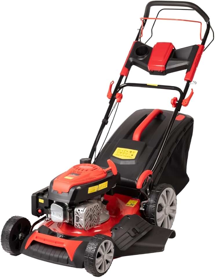 karaca-alisveris Tondeuse à gazon à explosion automotrice 4in1-4 CV, Tondeuse à gazon thermique autoportée - Moteur 170cc 4 temps avec autotraction - Largeur de coupe 51 cm - Mulching - Panier de collecte 60L
