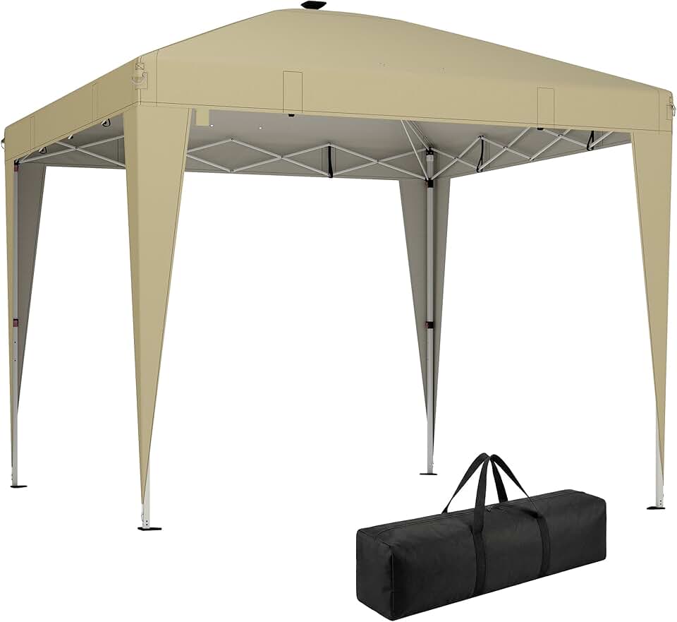 karaca-alisveris - Tonnelle Pop-up 3x3m UV50+, éclairage, sac, réglable