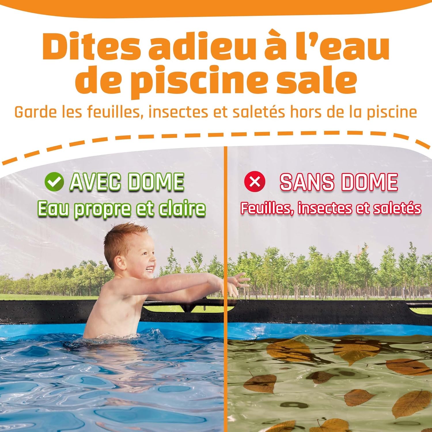 karaca-alisveris - Dôme Piscine Universel ø 427 cm Transparent pliable - 427CM