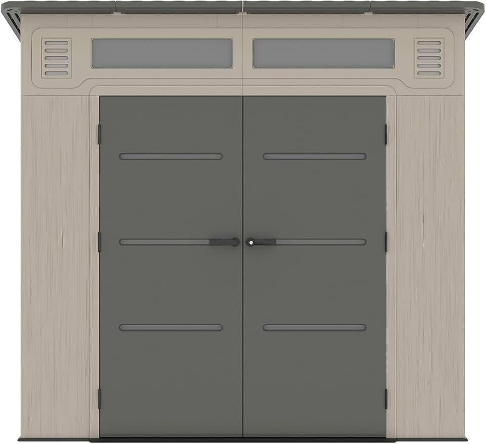 karaca-alisveris - Abri de jardin résine 6,5m², plancher, beige/gris, ép. 22mm, ANTEVA