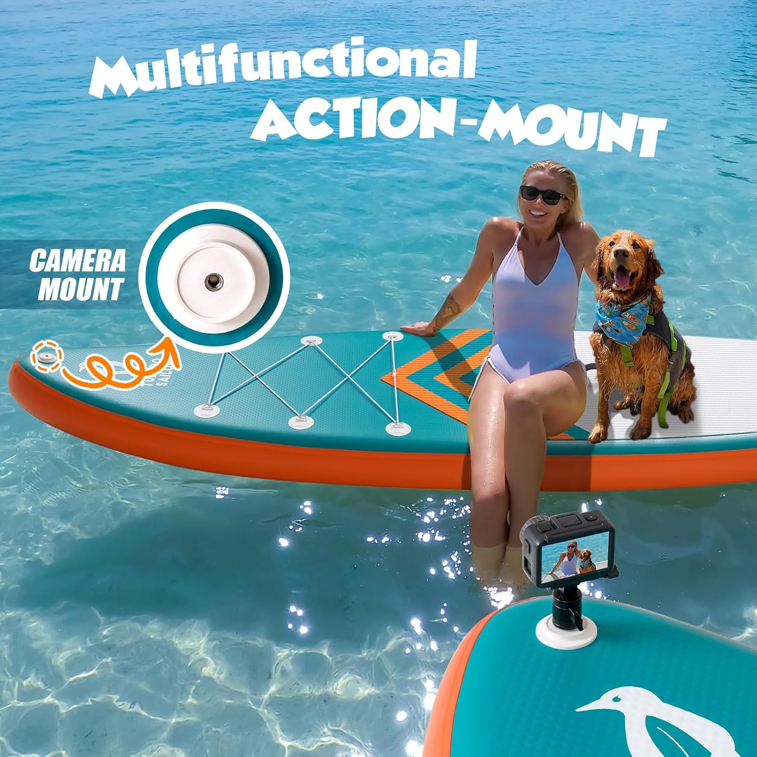 karaca-alisveris Paddle Gonflable Adulte, Planche de Stand Up Paddle Gonflable, Sup Paddle Board Gonflable avec Accessoires Complets, Planche de Surf Paddle