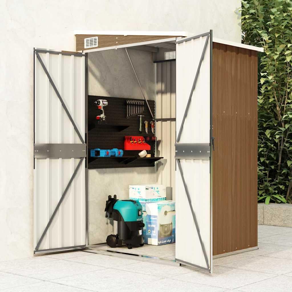 karaca-alisveris Remise de Jardin Murale Marron 118x100x178 cm Acier galvanisé,Maison & Jardin, Pelouses & Jardins, Vie en extérieur, Structures extérieures, Cabanes & abris de Jardin, Brun (Poids 22.7KG)
