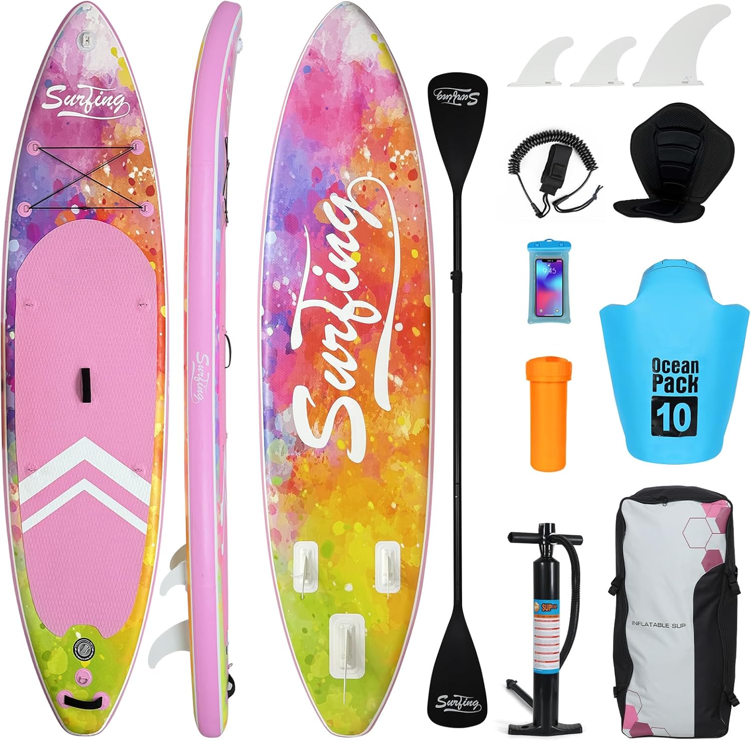 karaca-alisveris - Paddle gonflable 320/335cm - 2 pers, siège kayak, 150kg