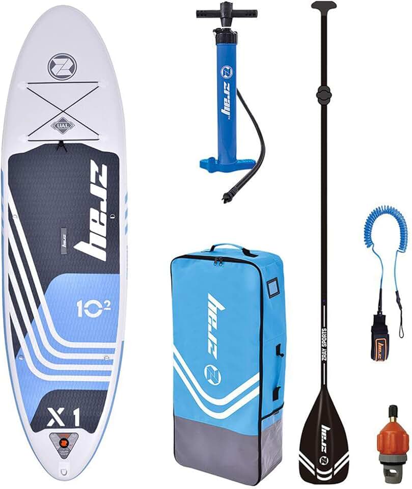 karaca-alisveris - Sup Stand Up Paddle Gonflable X-Rider 10.2' - PB-ZX1E - Planche Gonflable Dropstitch - Leash, Pagaie, Pompe, Sac de Transport et Kit - Option Siege Kayak - Jusqu’à 125kg - 259l - 310x81x15cm
