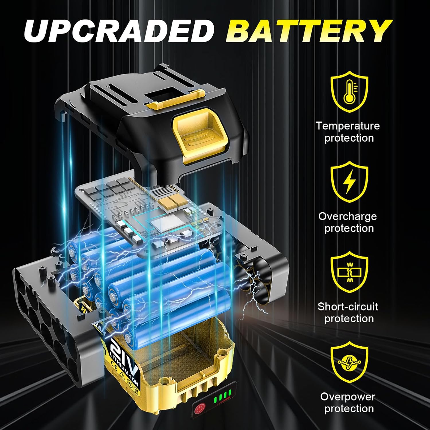 Mini scie à chaîne sans fil - 8 pouces, 4-en-1, batterie 4,0Ah, tige télescopique 4,2m