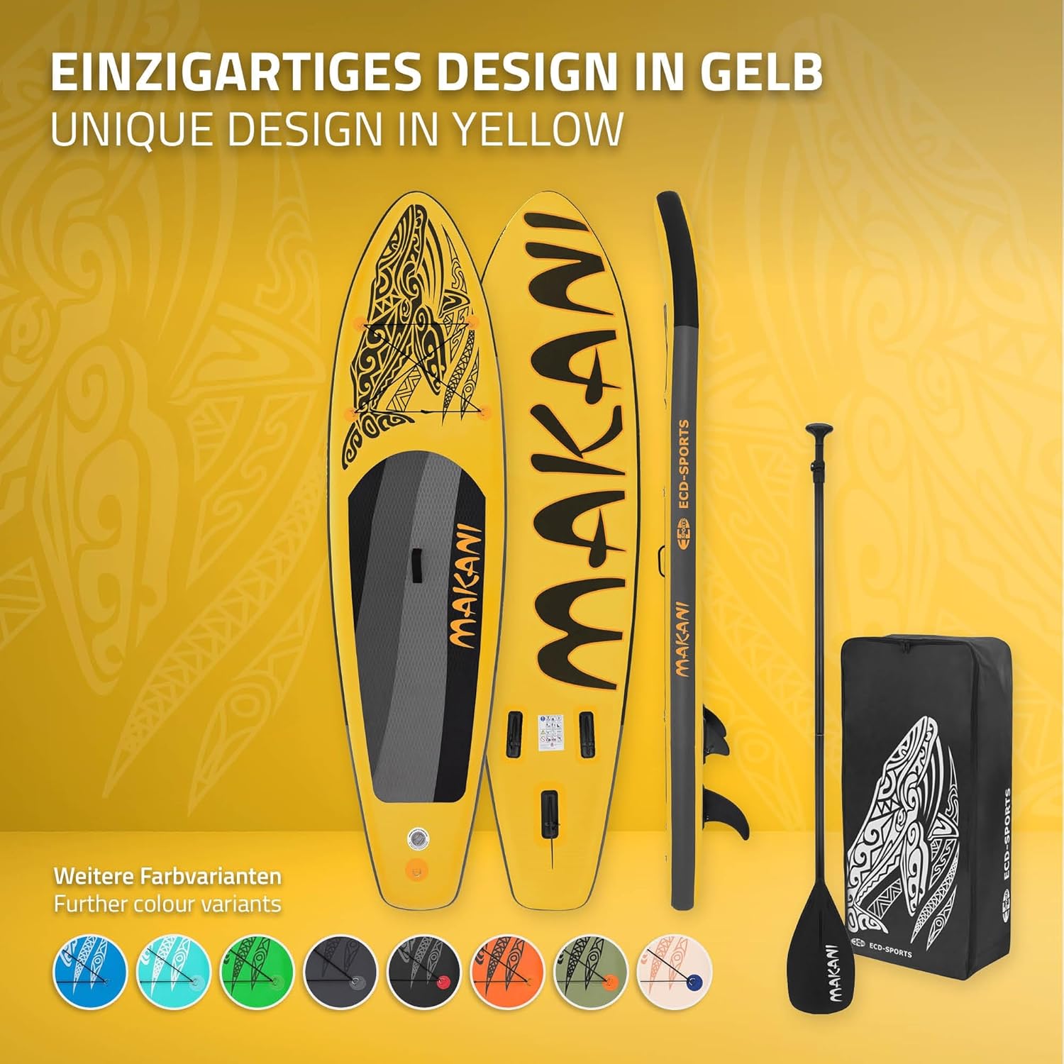 karaca-alisveris - stand up paddle série gonflable - 305/308/320/380 cm - PVC, 120/150 kg, 10/15 cm épaisseur