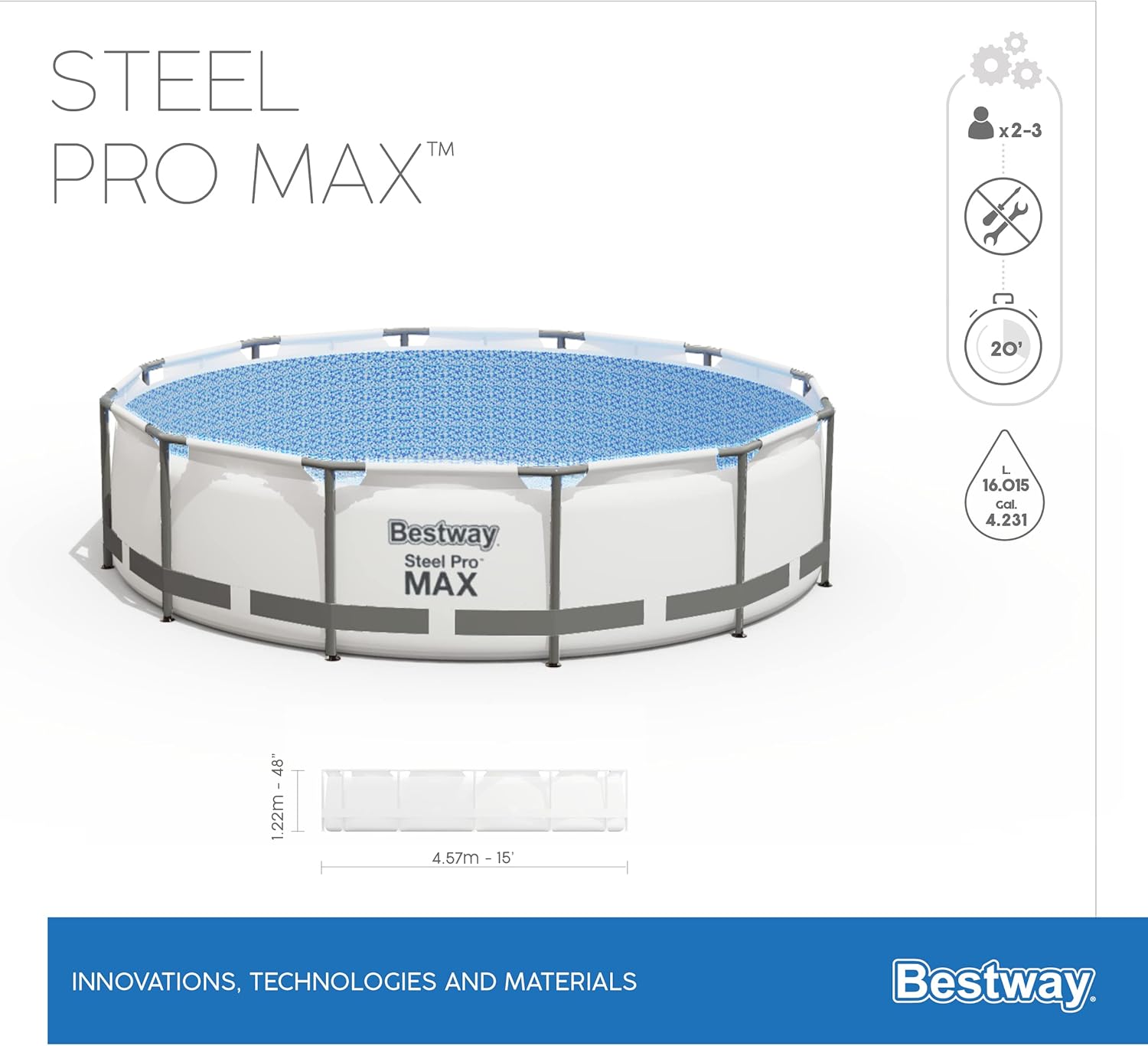 15' x 48"/4.57m x 1.22m Pool Set