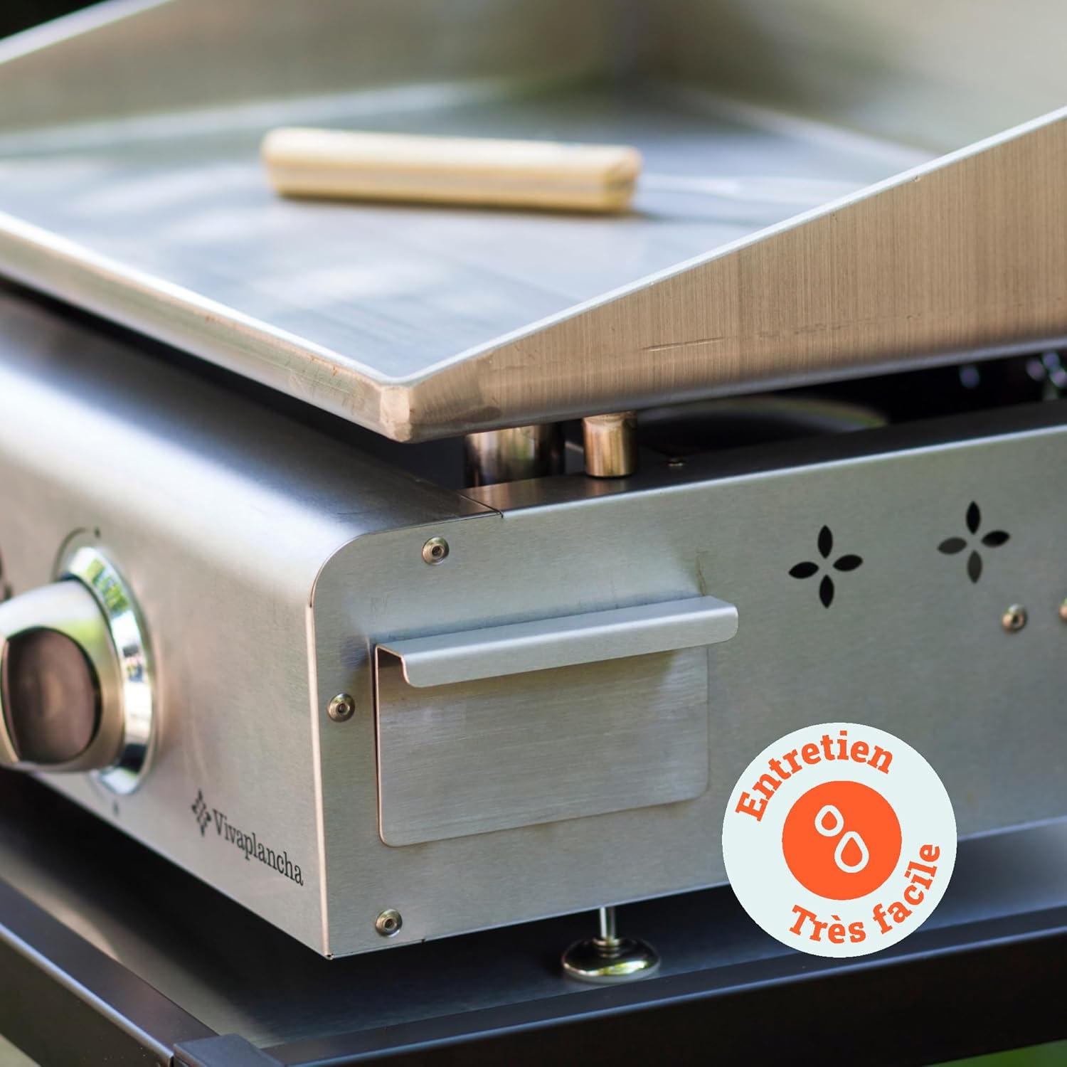 Plancha gaz inox - plaque 6 mm - cuisson semi-pro + accessoires