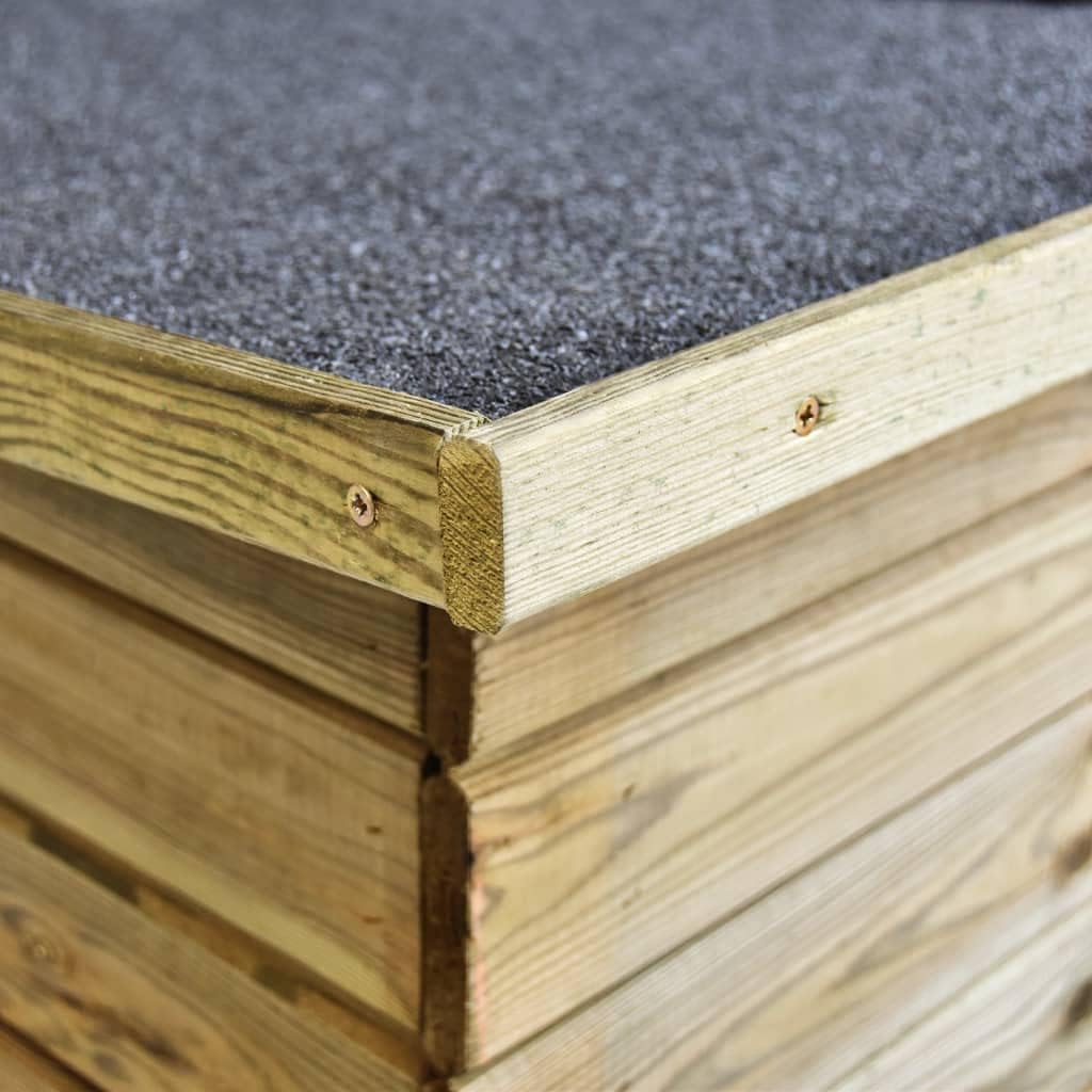 Abri de jardin bois de pin 232x110x170cm imprégné, brun, 149.8kg