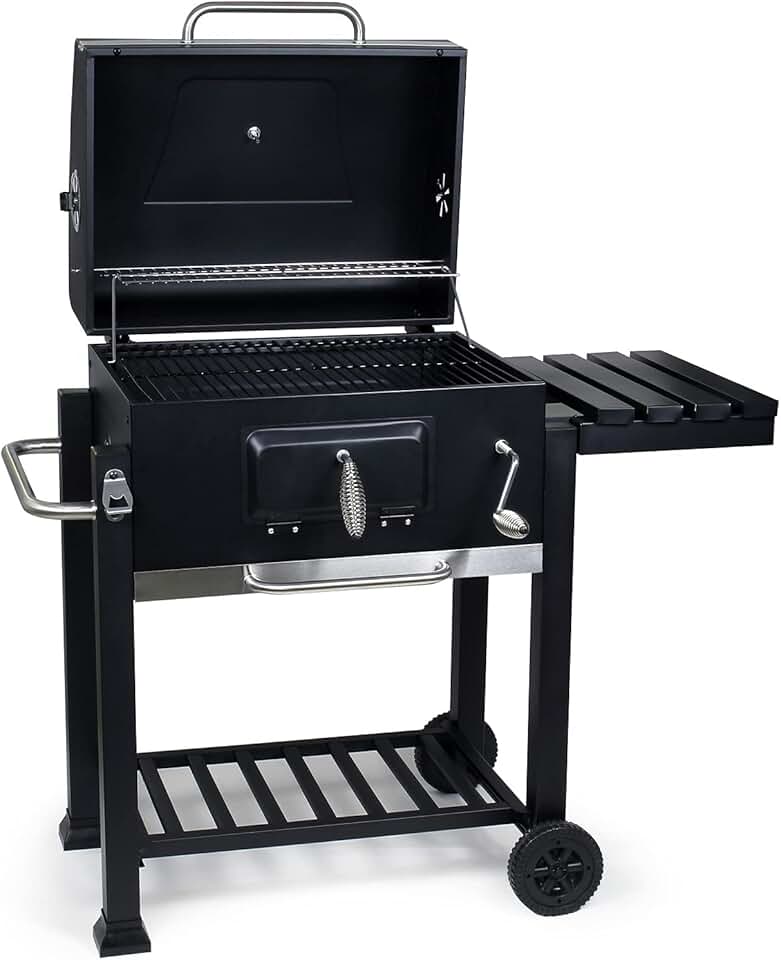 karaca-alisveris - chariot barbecue - 1130x475x1000mm - thermomètre, anti-feu, rangement
