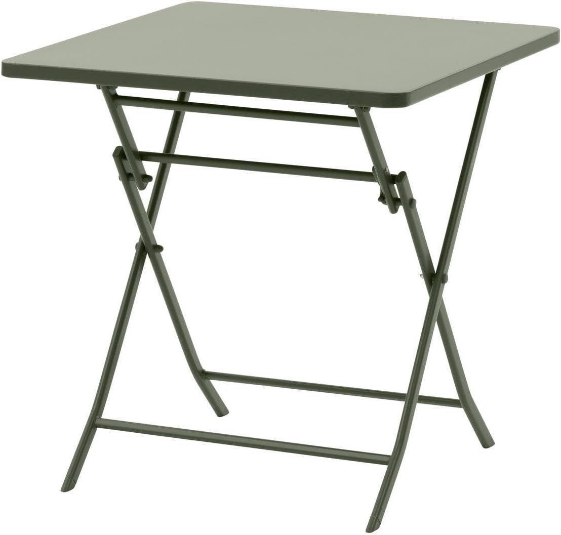 karaca-alisveris - Greensboro carrée 2 places - acier vert antirouille - table pliante jardin