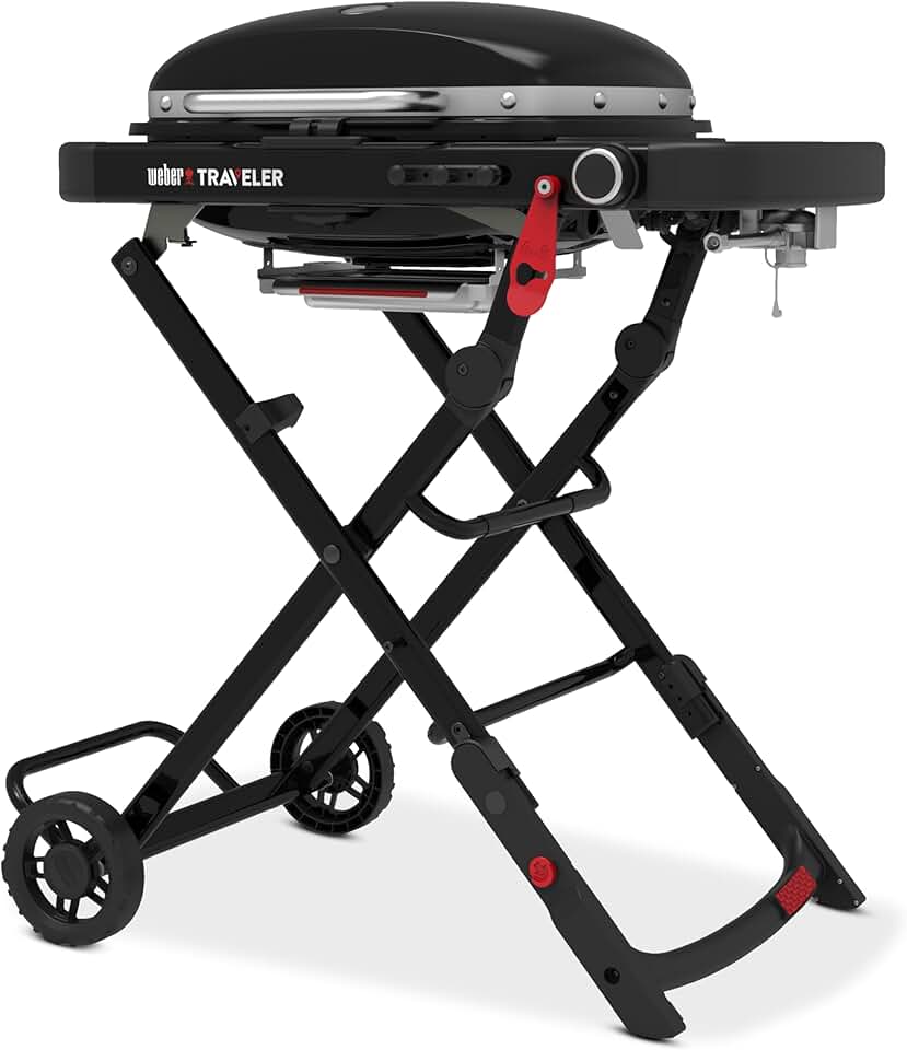 karaca-alisveris - Traveler Compact - 52x36 cm - barbecue gaz pliable portable, 1 brûleur, thermomètre intégré