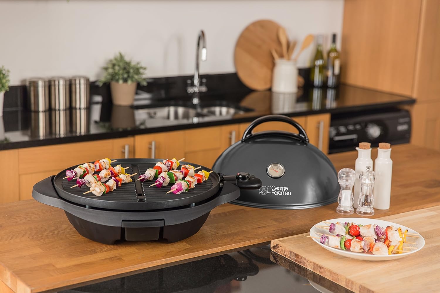 karaca-alisveris - Barbecue 2 en 1 - 44,5cm - Électrique, grill avec bac à graisse, 2400W, 22460-56