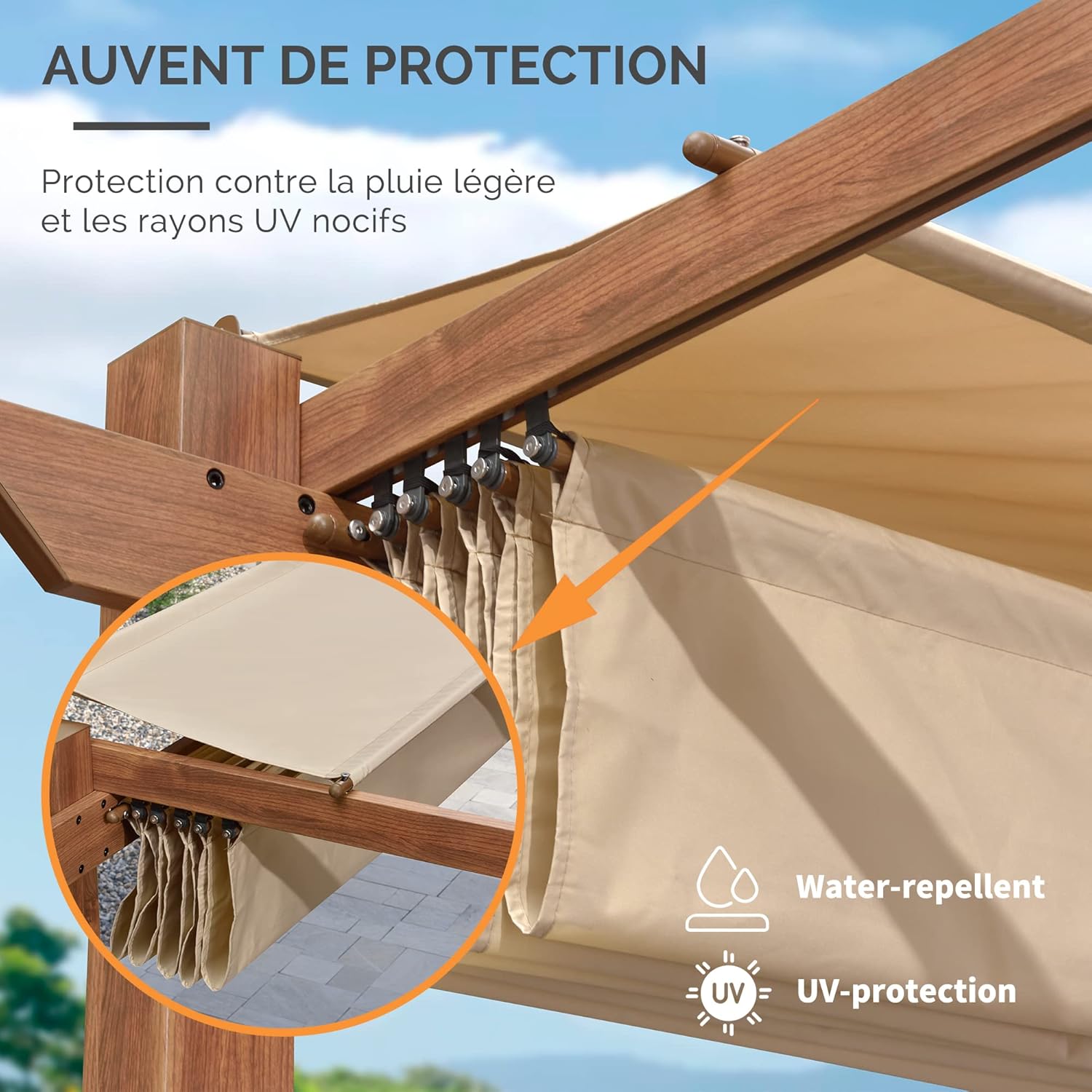 karaca-alisveris - Pergola 3x3m - aluminium, éclairage, toit rétractable